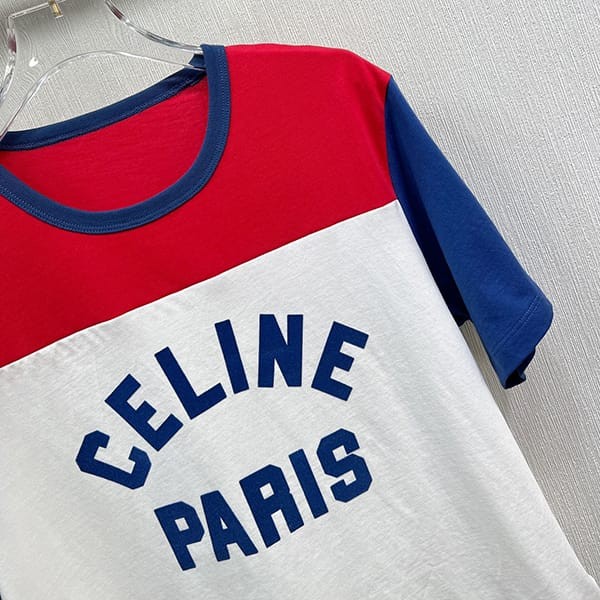 新デザインセリーヌ コットンジャージー ルーズ 半袖 Tシャツ 偽物 Cet24695